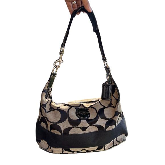 Coach Handbags - Coach Signature Black Stripe Hobo Shoulder Y2K Bag